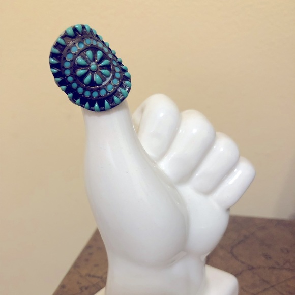 Boho turquoise ring size 6 - Picture 2 of 2